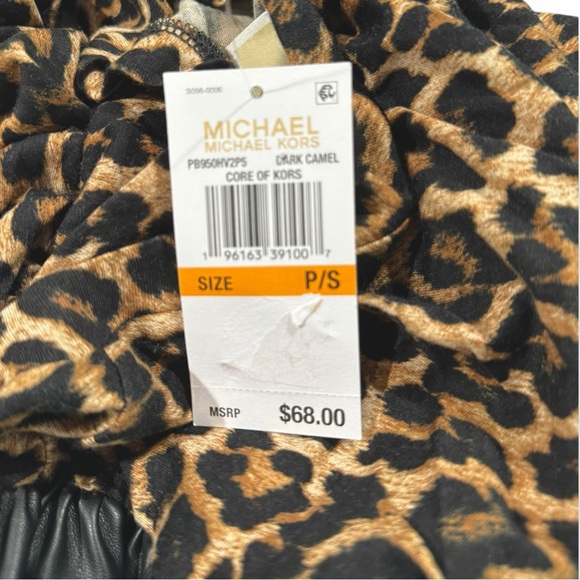 Michael Michael Kors Nubian Leather Cheetah Print Pullover Top size Small - Picture 9 of 10